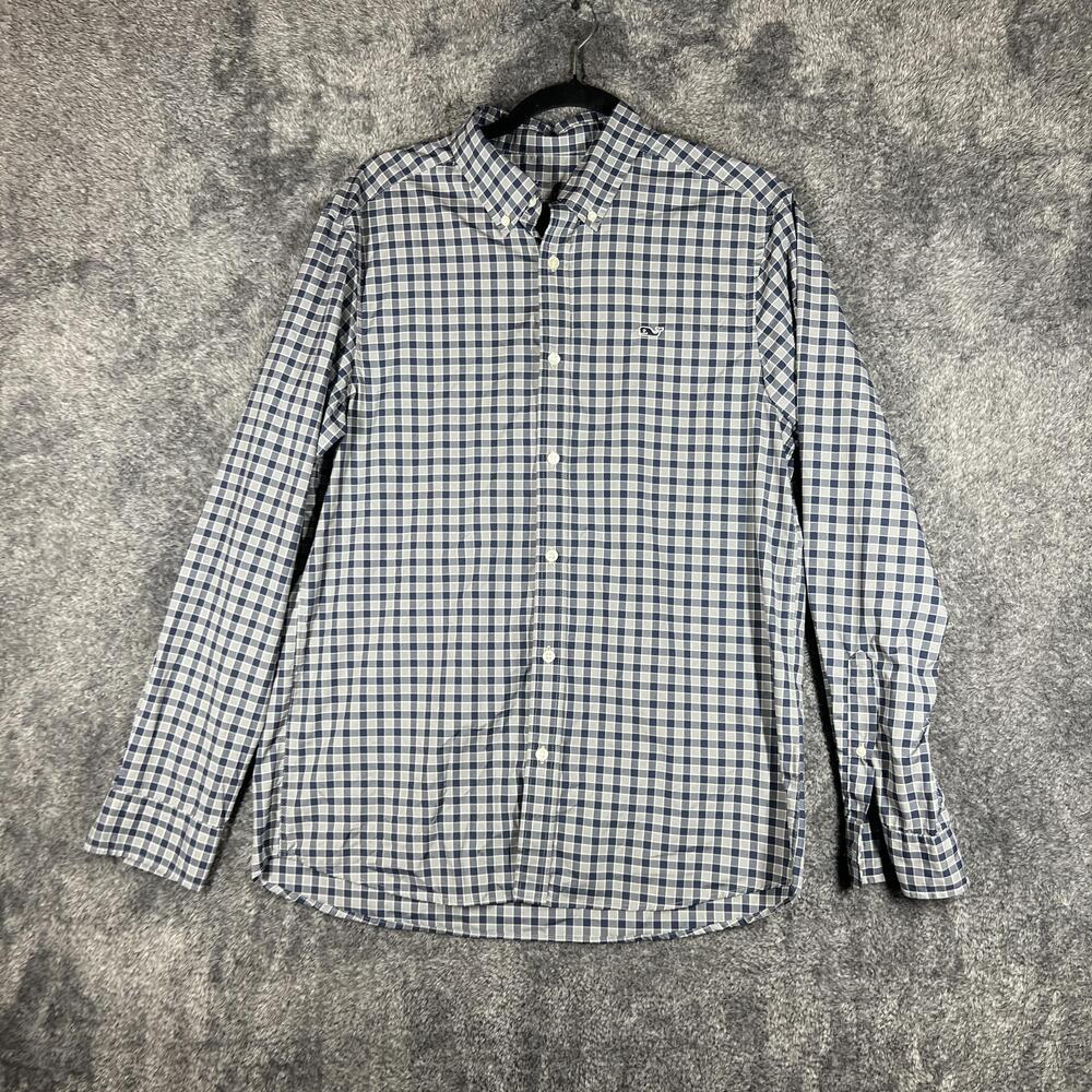 Vineyard Vines Shirt Mens Medium Blue Performance Button Up Classic Fit